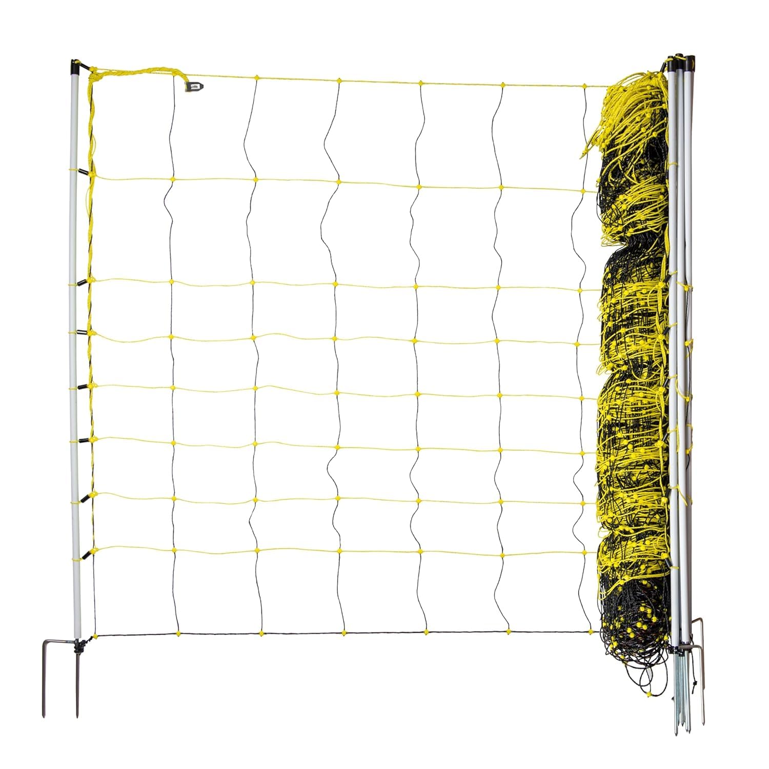 horizont red ovejas horinetz 50 m, 105 cm – cerca eléctrica con 14 postes doble punta, electrificable para ovejas cabras corderos, red de pastoreo móvil