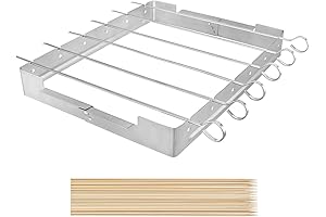 Unicook 6pcs Long Grill Skewers Shish Kabob Set Keeps Barbecue from Sticking to Grill