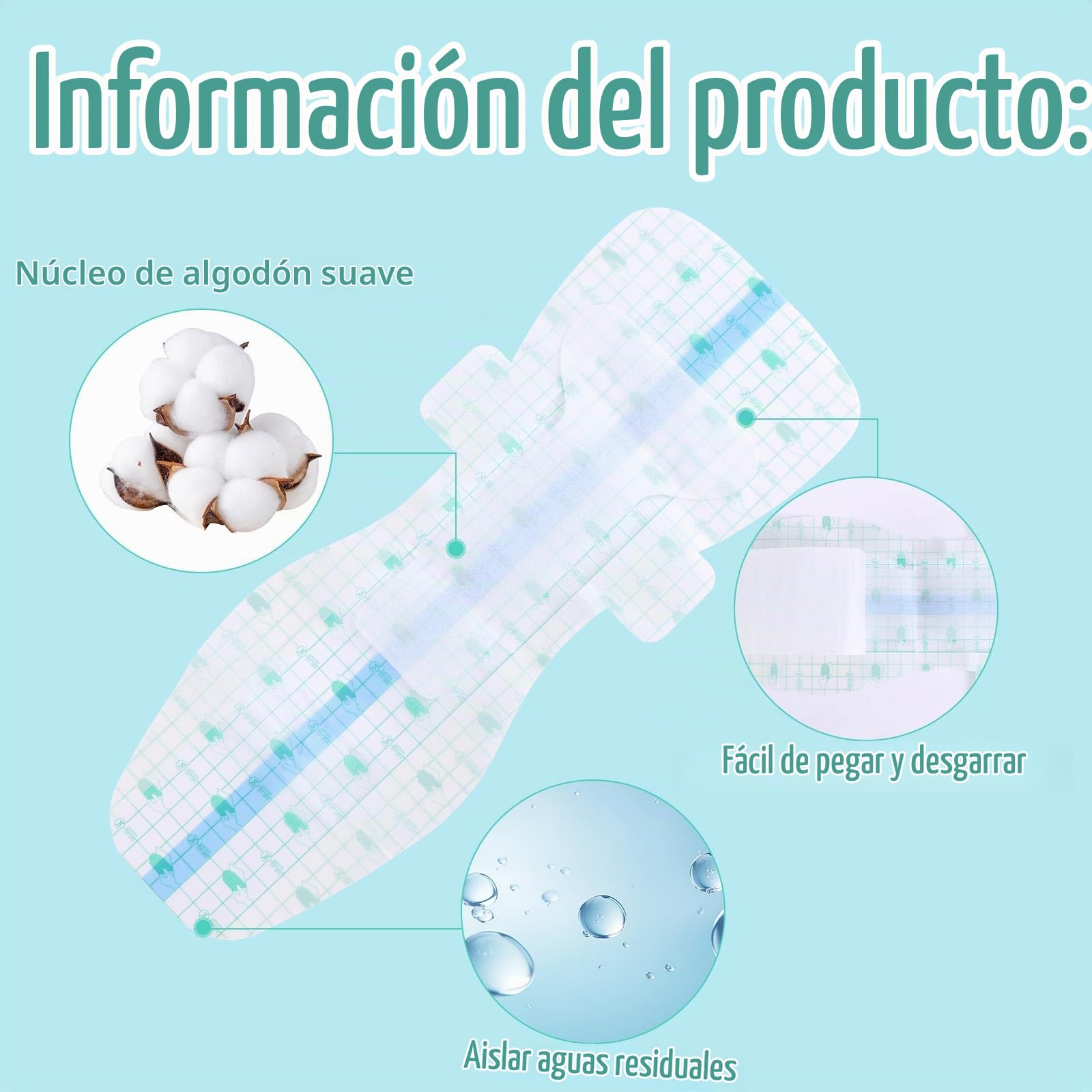 lasuroa 10 Uds Compresas Impermeables Nadar para Mujer, Parches Protectores Impermeables Privados Suaves con la Piel Compresas Nadar para Mujeres