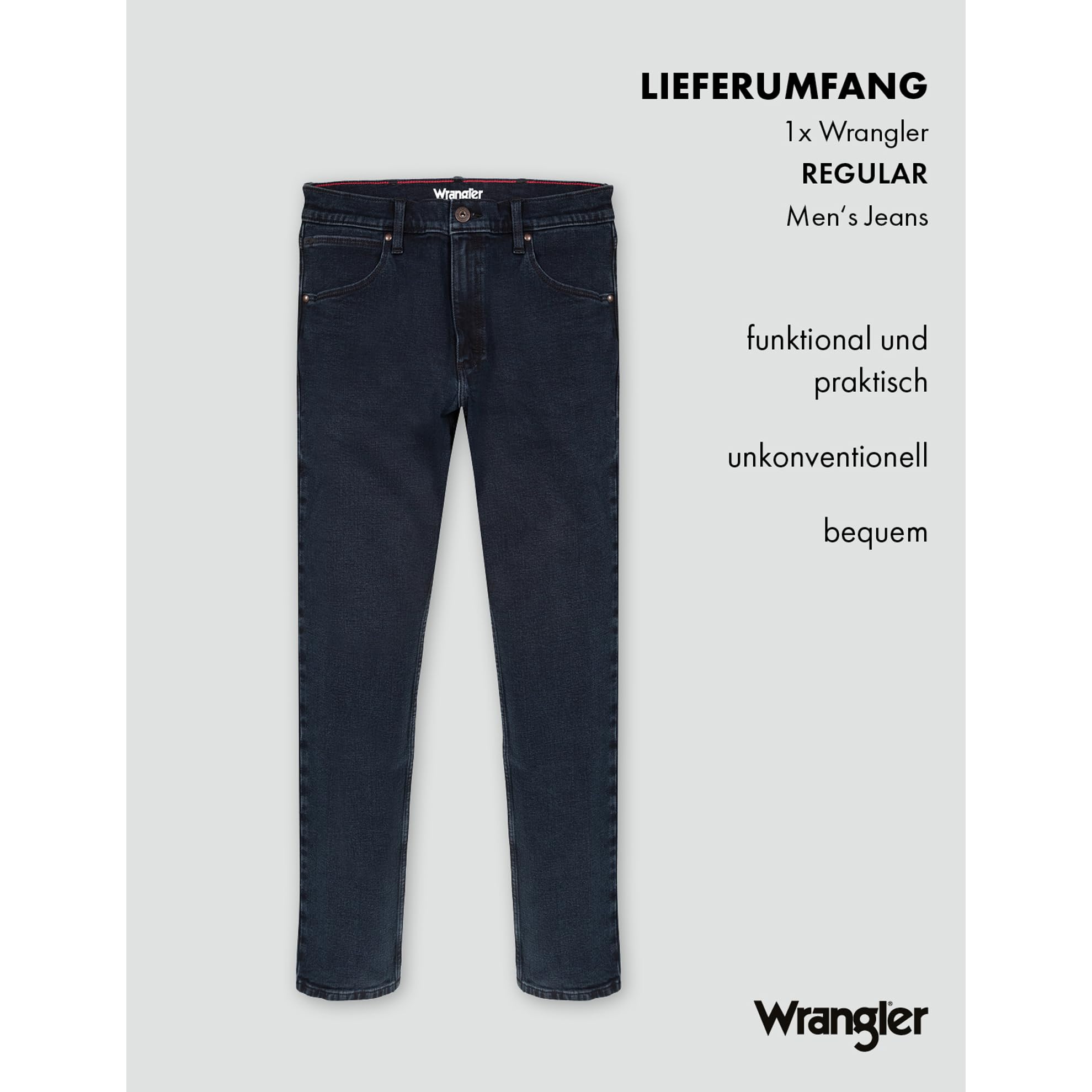 Wrangler Herren Jeans Regular - Mid Waist - Regular Fit - Blau Schwarz W30-W44