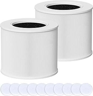 Core Mini HEPA Filter Replacement Compatible with LEVOIT Core Mini Air Purifier, Core Mini-RF, 3-in-1 True HEPA with Activated Carbon Pre-filter, 2 x HEPA Filter + 10 Aroma Pads