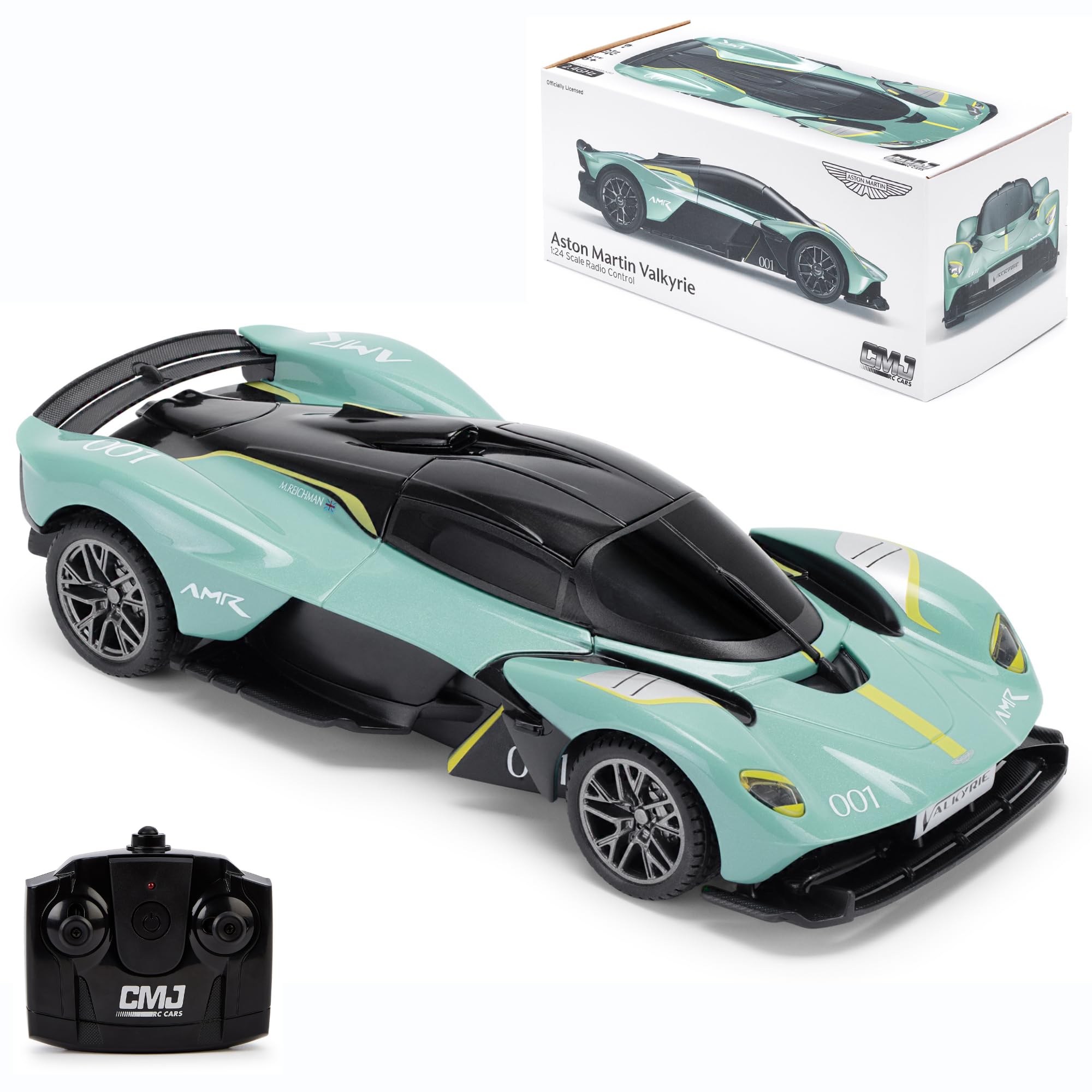 Aston Martin Valkyrie AMR Pro Remote Control Car Toy, 1:24 Scale, Officially Licensed, Racing Green  Perfect On-Road RC Car for Boys and Girls