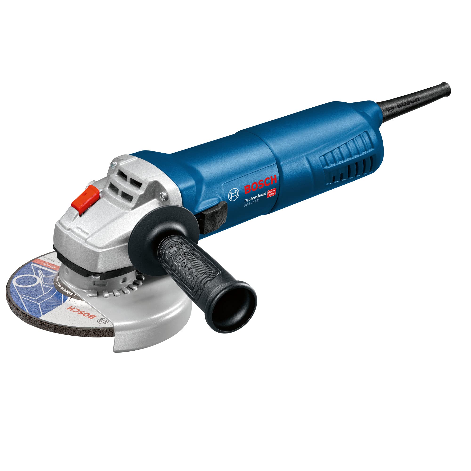 BOSCH 060179D003 - Miniamoladora GWS 11-125 Professional. 1100 W. 11.500 r.p.m. Disco de 125 mm. Protección contra rearranque. Arranque suave con Empuñadura adicional anti-vibración. Maletín.