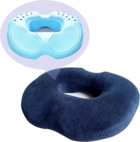 Almohada de dona, cojín de asiento de dona para aliviar el dolor del coxis y hemorroides, embarazo posparto y alivio de sentarse después de una