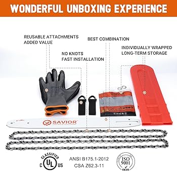Amazon.com : Savior 16 Inch Chainsaw Bar with Chain Combo for 3/8