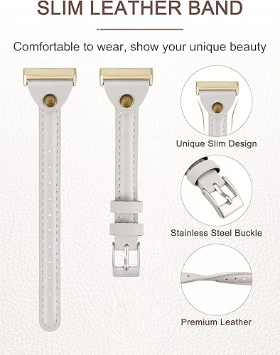 Miniatura 2 de Minyee Compatible con Fitbit Versa 3Fitbit Sense Band para mujeres y hombres, correa de cuero delgada y fina, pulsera para Fitbit Versa 3Fitbit