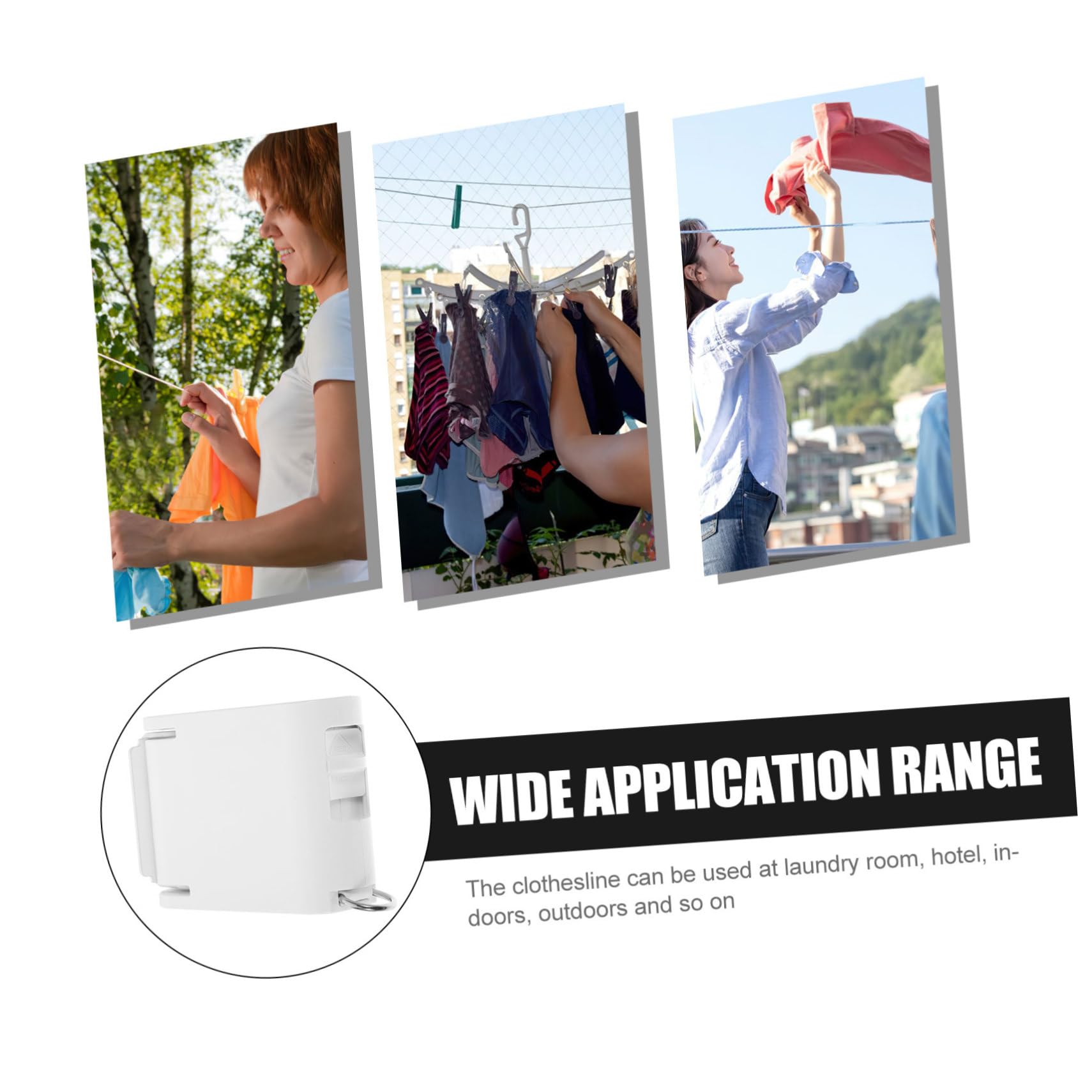 Mipcase Ausziehbare Wäscheleine mit Verstellbarer Länge Robuste Abs und TPU Materialien Einfache Montage ohne Bohren für Zuhause und Indoor Bereich