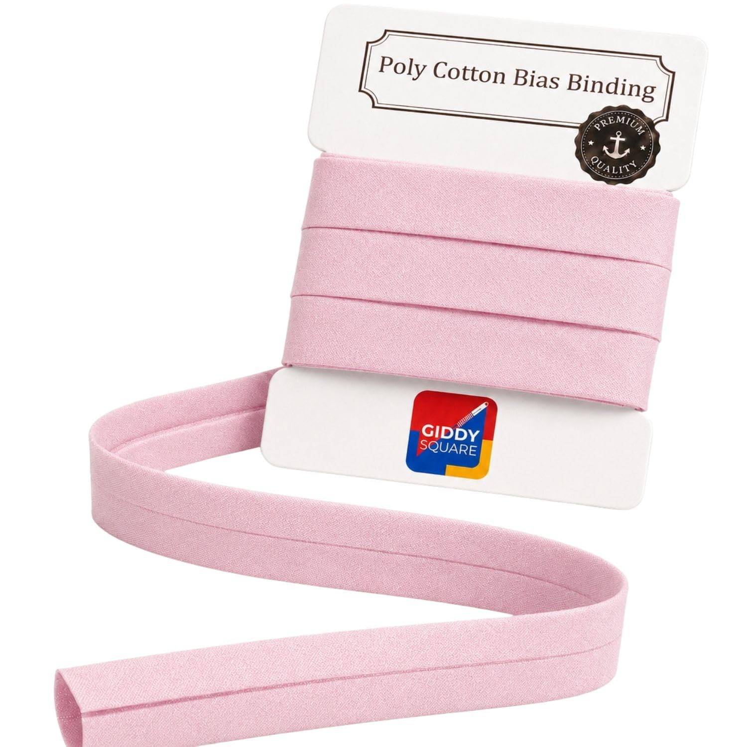 Light Pink 3m Bias Binding Tape 25mm 1 Inch Pre-Folded Single-Fold — image 1
