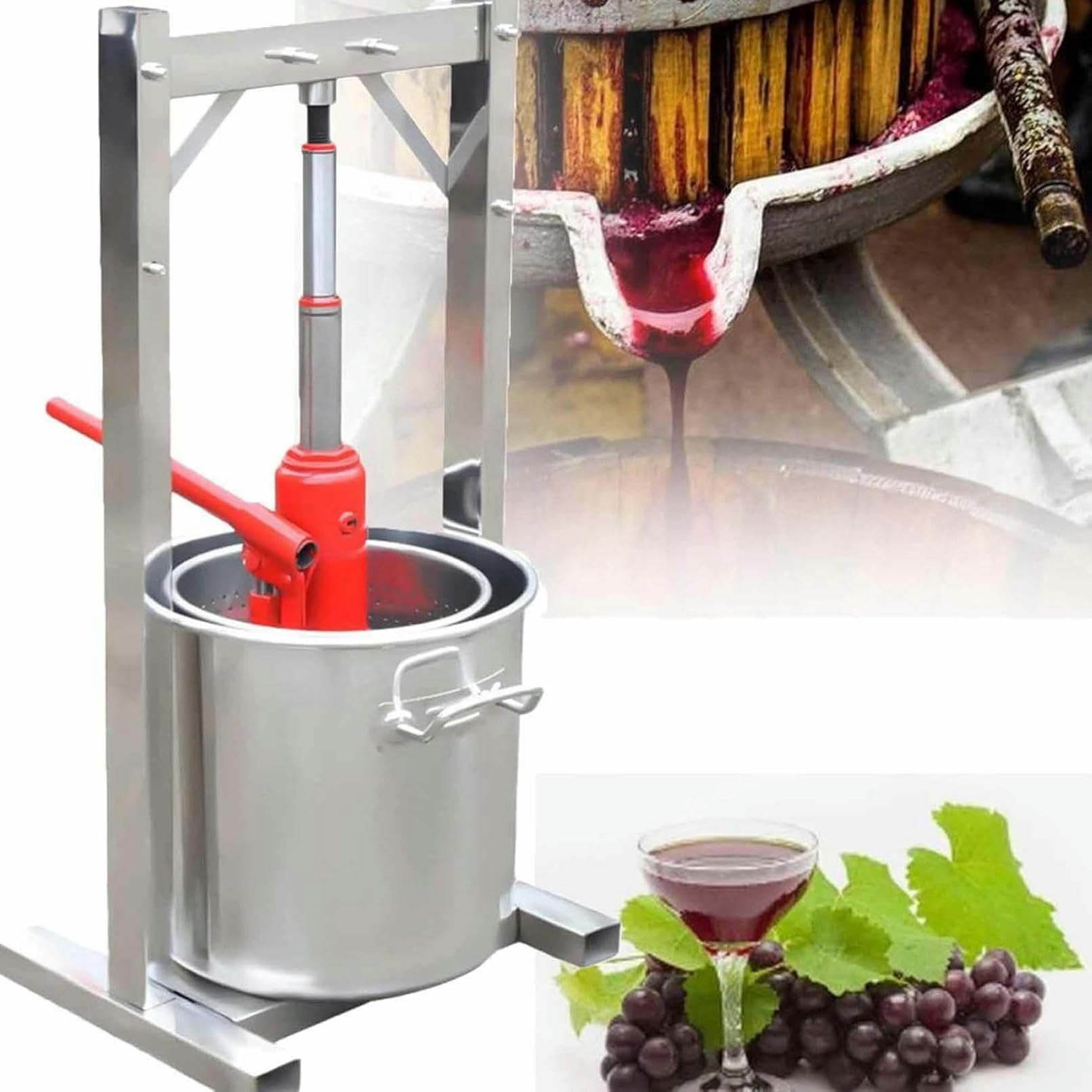 12/22/36l Manueller Entsafter, Traubenzerkleinerer zur Weinherstellung, Obstweinpresse, Fruchtsaftpresse, Obstpresse, für Familienrestaurants mit Honig-Chili-Öl