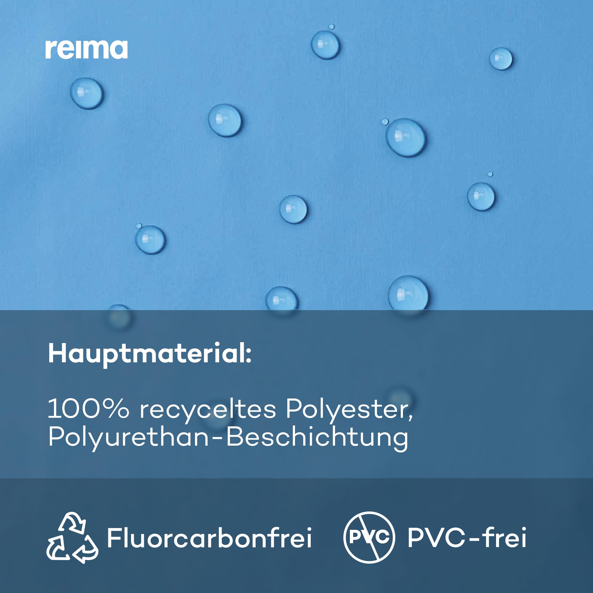 Reima - Lampi Regenjacke für Kinder Wasserdicht - Jacke für Jungen und Mädchen, Reißverschluss vorne, Abnehmbare Kapuze, Reflektierende Details, Maschinenwaschbar - Cool blue, 140