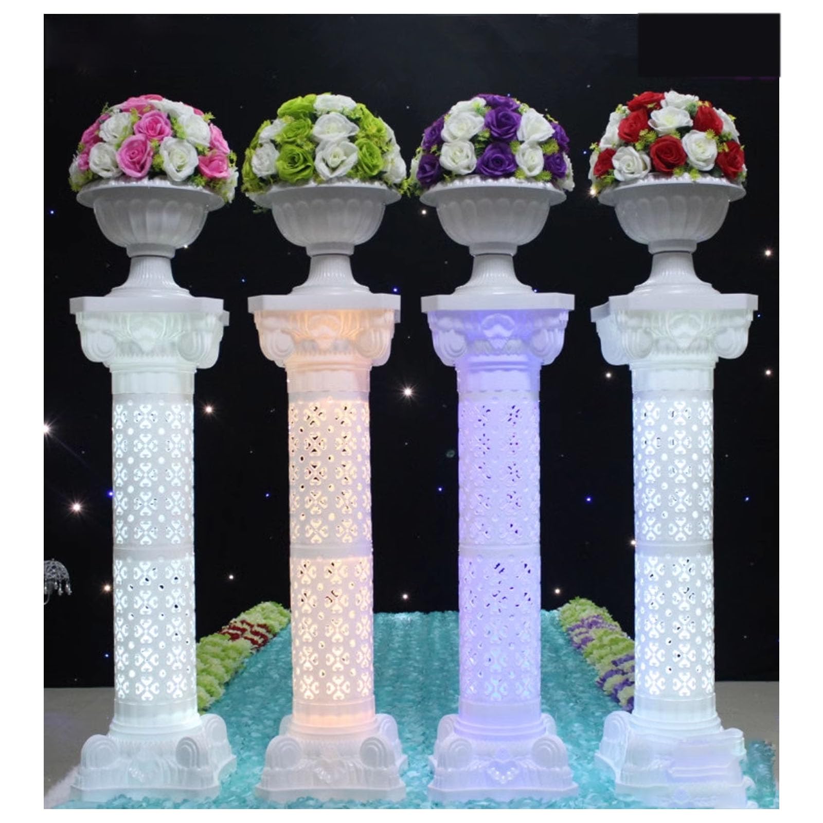 JQGADL Plastic Greek Column,hite Decorative Roman Pillar Greek Columns,Roman Pillar,for Christmas, Wedding,Party, Garden, Hotel, Indoor, Outdoor, Decoration(Size:1 Pcs,Color:D)