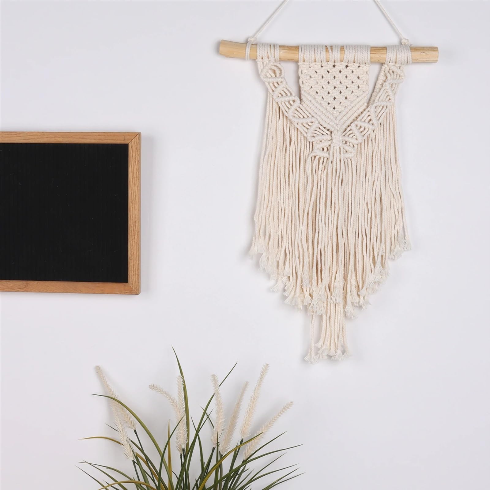 50 * 70cm Macrame Woven Wand Hängen Hause Chic Kunst Dekor Schöne Wohnung Wohnheim Zimmer Dekoration Wandteppich Für die Dekoration von Wänden(White)