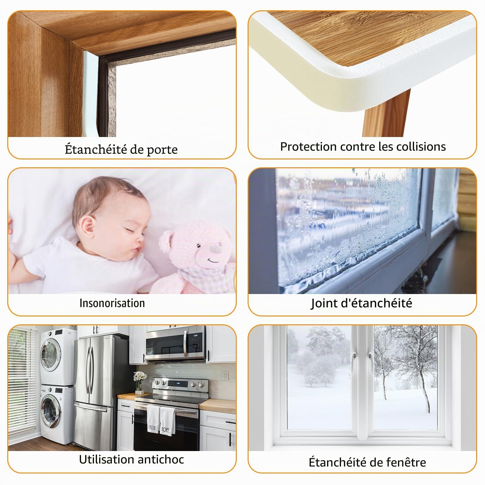 Storystore Joint Isolation pour Porte Fenêtre, Joint Adhésif en Mousse Caoutchouc, 2 Rouleaux 25mm(l) x20mm (H) x2m(L) Bande Caoutchouc Joint Isolation du Bruit Froid, Anti-collision, Antichoc, Blanc