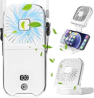 5 In 1 Mini Portable Fan Usb, Handheld Fan Folding Rechargeable With Power Bank Portable Hand Held Fan, Mini Hand Fan Rechargeable With Base Small Foldable Pocket Fan 4 Speeds Adjustment (White)