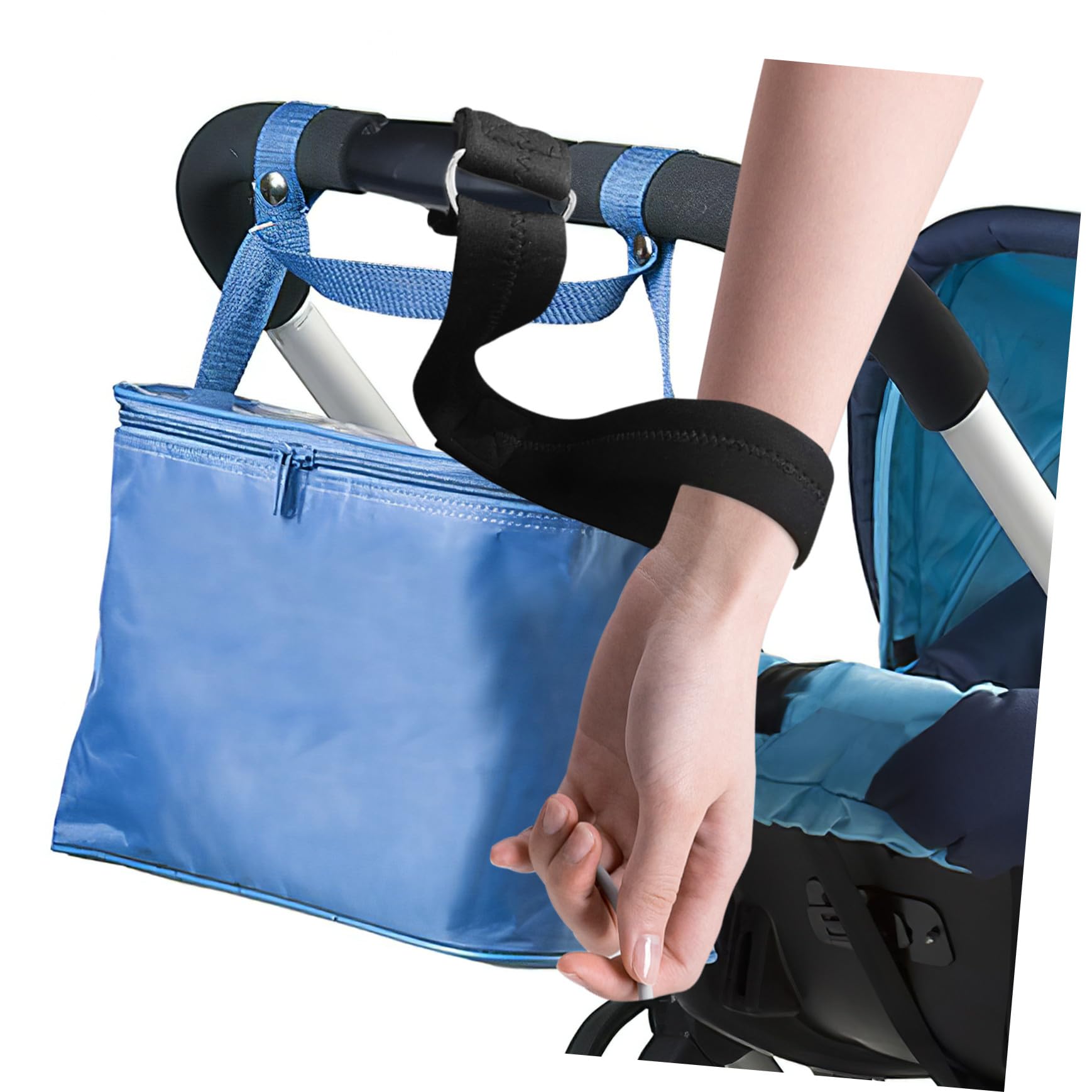 TOYANDONA Fascia di Sicurezza per Carrozzina Bimbi in Neoprene Nero Cinturino da Polso Antiscivolo, Accessorio Pratico per Passeggiate Sicure Passeggino