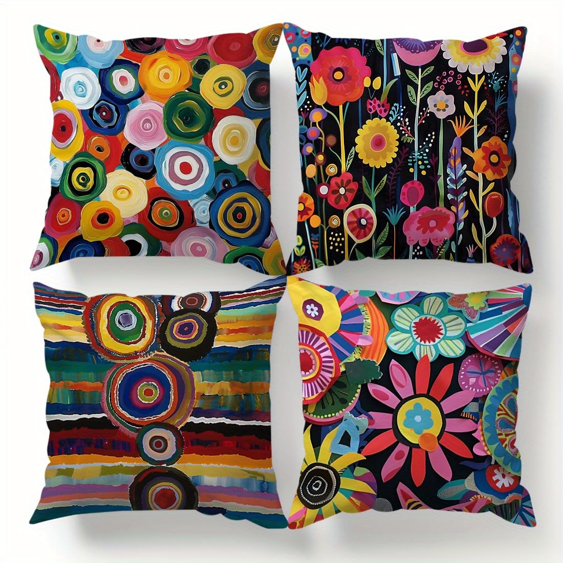 PVOODIRE Soft Short Plush Boho Cushion Covers 45x45 - Decorative Sofa Pillow Covers for Indoor Outdoor Beige Decor Bedroom Accents — image 1