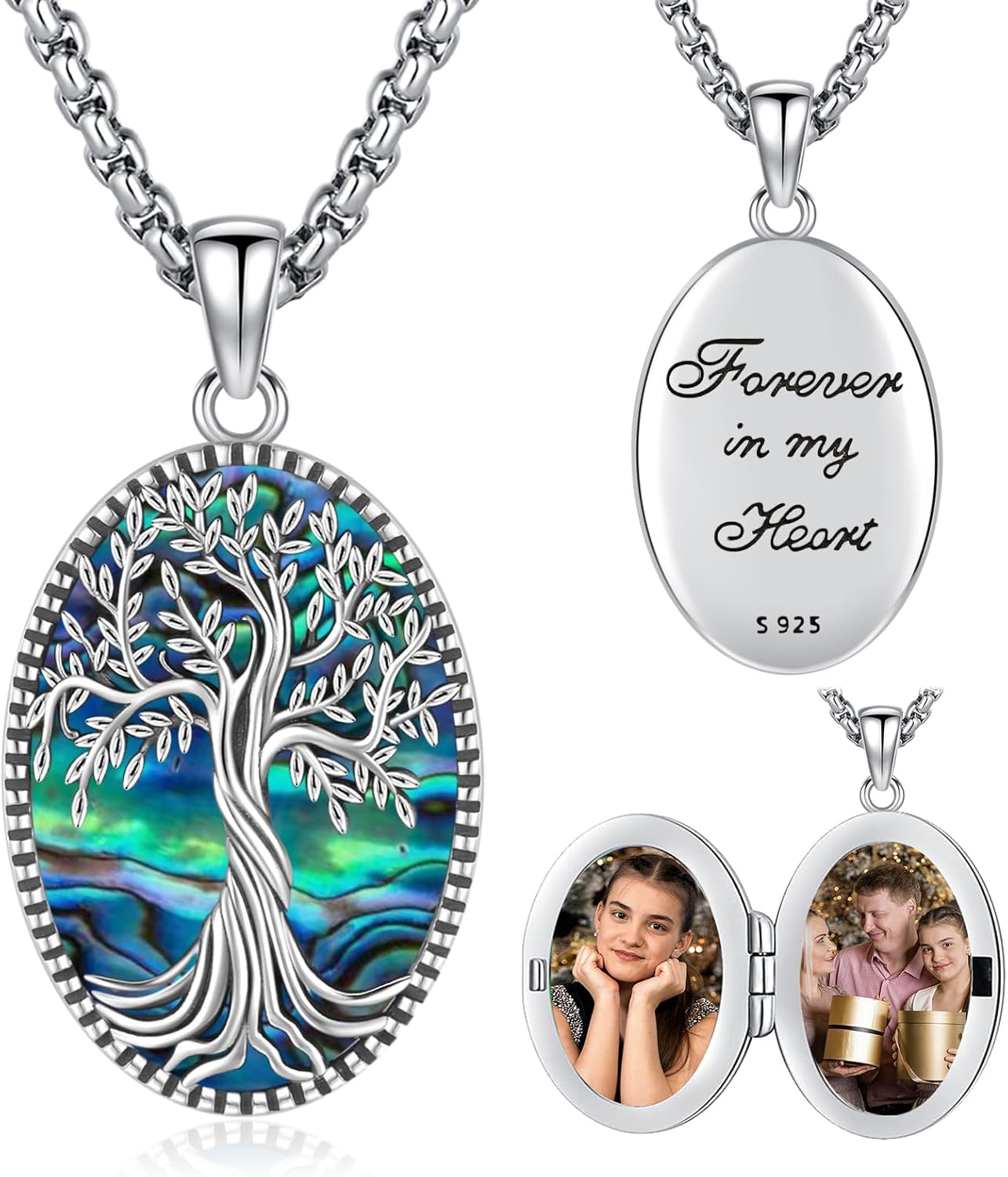 Eusense Collar de árbol de la vida para mujeres y hombres de plata de ley