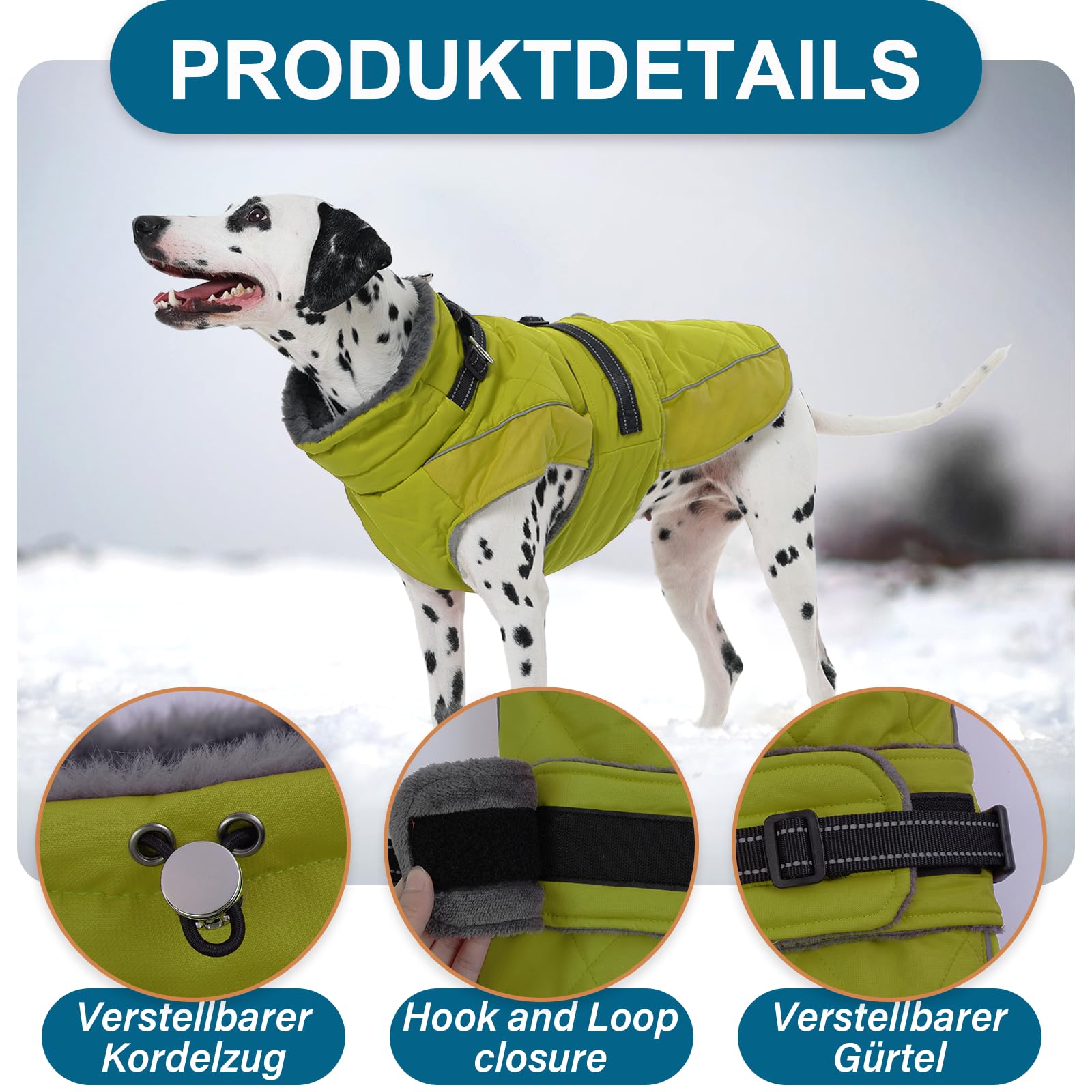 Abrigo de invierno para perro grande XXL con rayas reflectantes, resistente al agua, chaqueta para perros grandes, abrigo para perros de 60 cm para Doberman, Golden Retriever, pasear al perro
