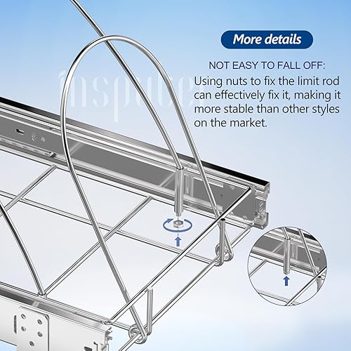 Miniatura 6 de Insputer Bote de basura extraíble debajo del gabinete, cubo de basura para debajo del fregadero con mango de silicona, cubo de basura no incluido,