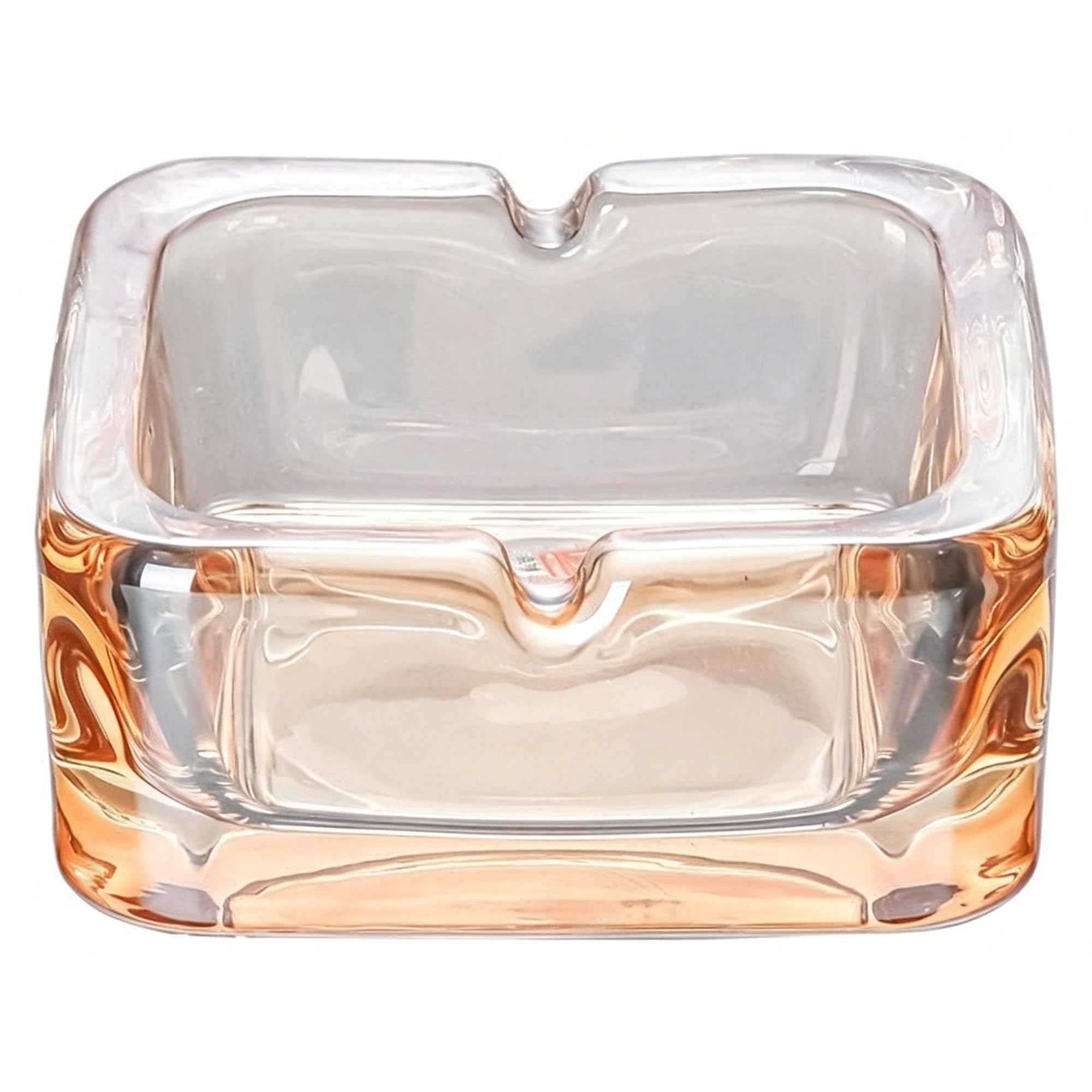 Senshuomy Glass Ashtray, Square Lead-Free Thickened Ash Tray for Cigarettes & Cigars, Indoor/Outdoor Ashtray for Home, Office, Bar & Garden (Brown)