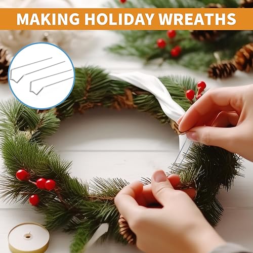 Miniatura 3 de 100 alfileres verdes, pines florales de 1.7 pulgadas, alfileres de helecho floral para palillos de flores, tallos de paja, coronas de paja, arreglos