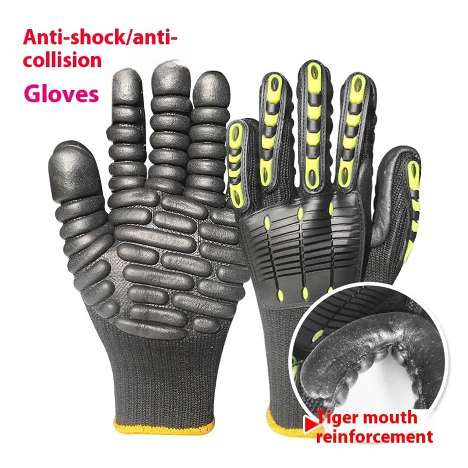 Générique Gants de sécurité professionnels anti-vibrations - 5 niveaux de résistance aux chocs, aux impacts et antidérapants for les travaux miniers et de forage