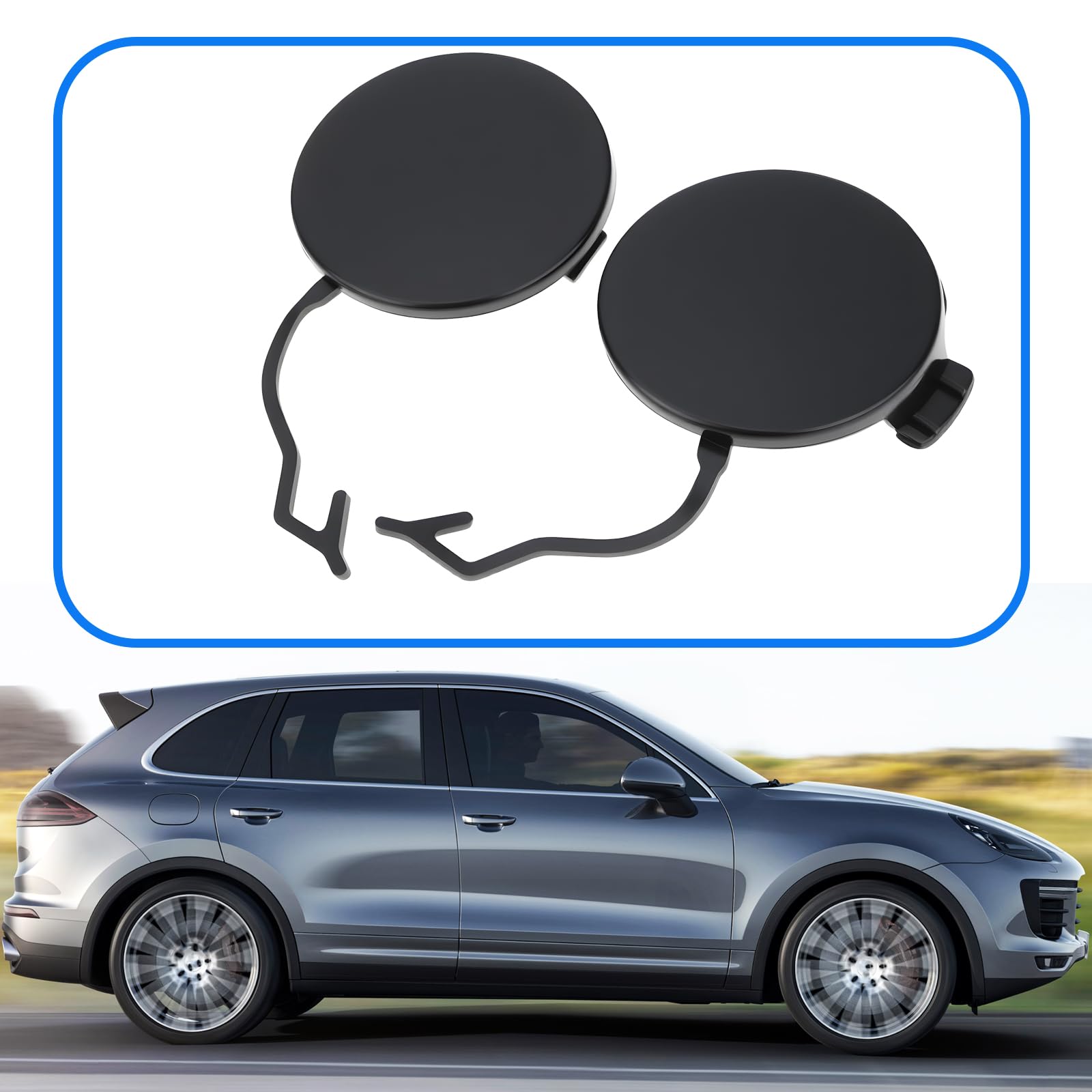 2 Pezzi Tappo Gancio Traino Paraurti Anteriore Sinistro Destro 95850515500 95850515600 Compatibile Con Porsche Cayenne 2011-2014