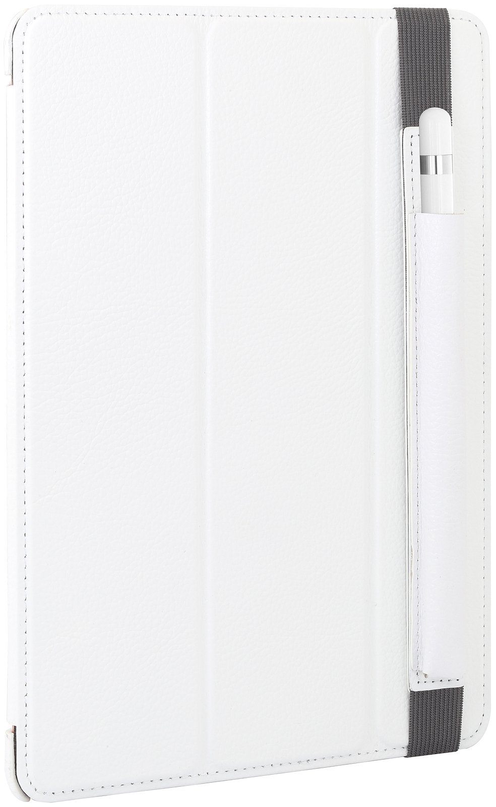 StilGut Couverture, Genuine Leather Case for Apple iPad Pro 9.7" with Pencil Holder, Stand & Smart-Cover Function, White