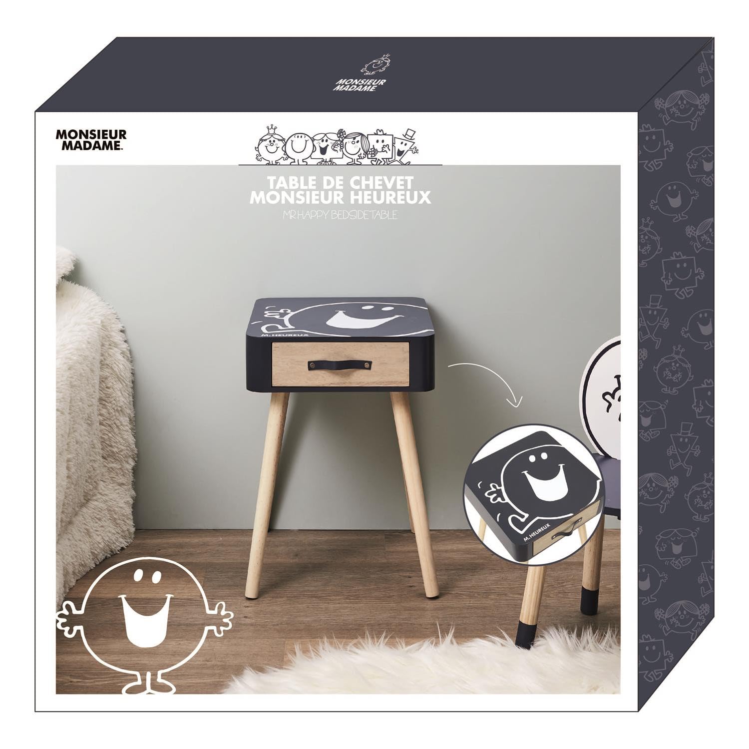 Chevet scandinave pour Enfants Monsieur Heureux