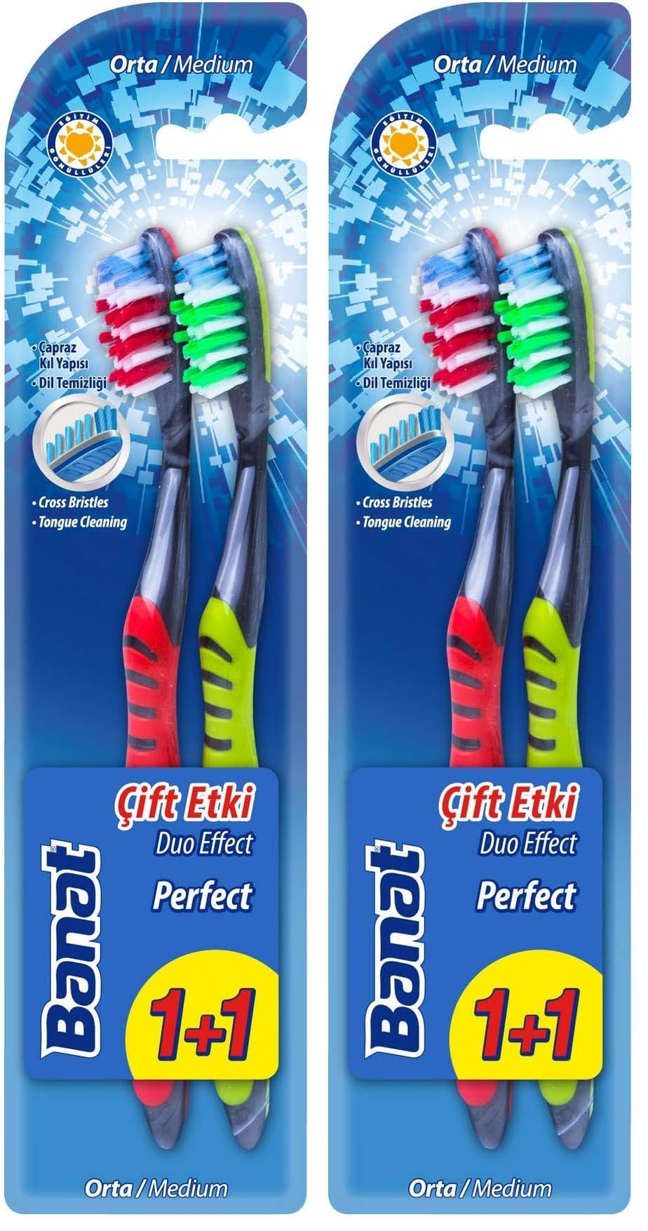 Banat Perfect Çift Etkili Diş Fırçası 2'Li Set 2li paket