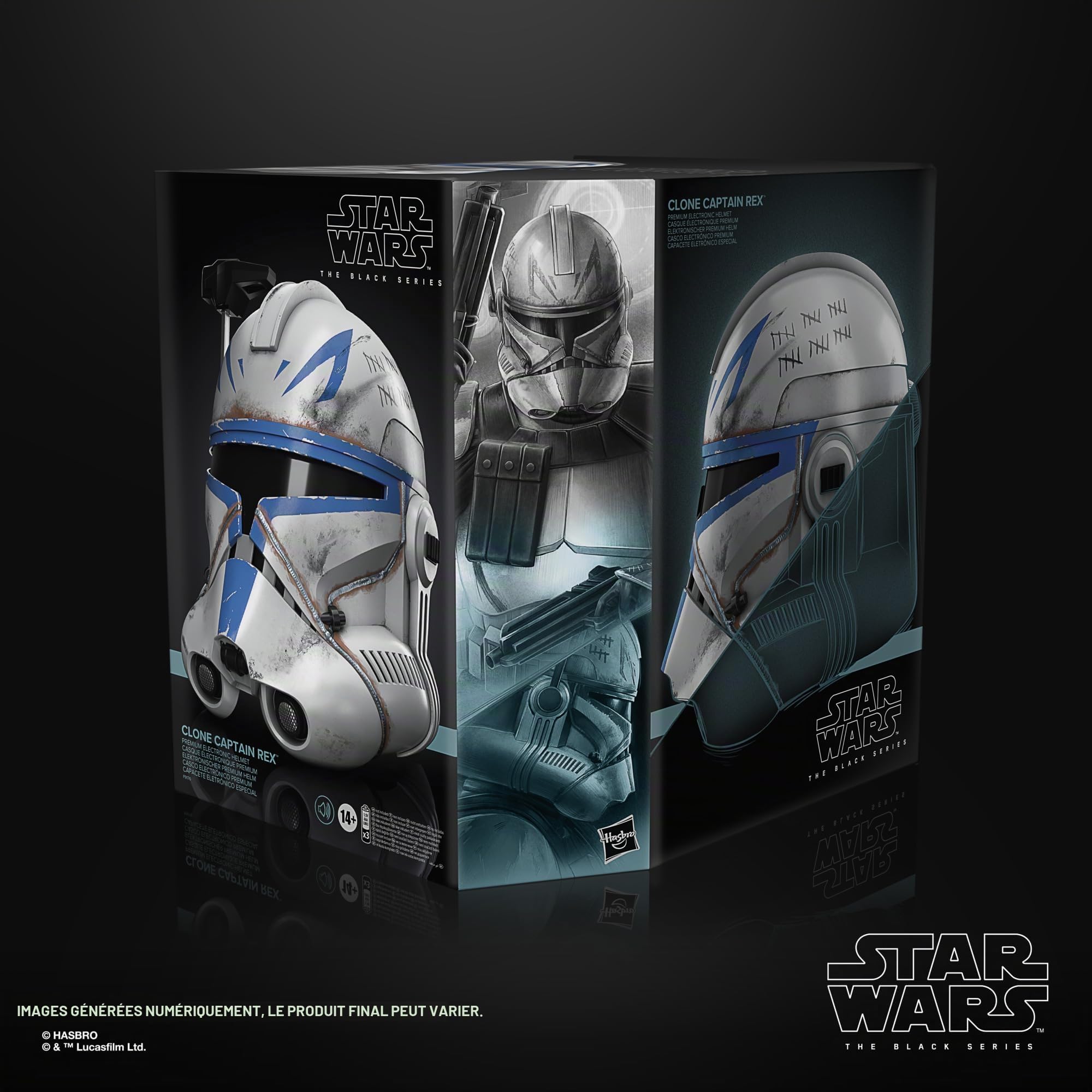 Star Wars The Black Series, Casque électronique Premium Clone Captain Rex, Ahsoka, Article de Cosplay pour Adulte