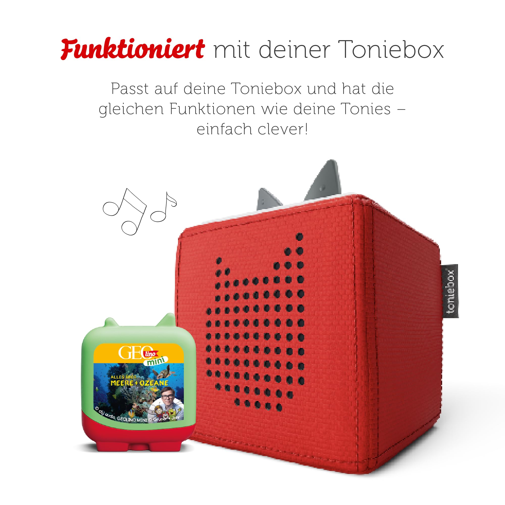 tonies Clever GEOlino Mini zestaw 4 szt. do Twojego Toniebox, słuchowisko wiedzy dla dzieci od 5 lat, czas odtwarzania ok. 47 minut