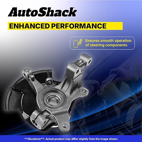 Miniatura 5 de AutoShack - Conjunto de cubo de rueda y nudillo de dirección delantera, 5 lengüetas con ABS de repuesto para Toyota Camry 2.4L FWD KN100044 2007