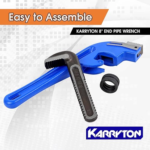 Miniatura 7 de Llave de tubo de extremo de 18 pulgadas, apertura de mandíbula ajustable de 3.25 pulgadas3.268 in, llave de plomería con mango de desplazamiento de