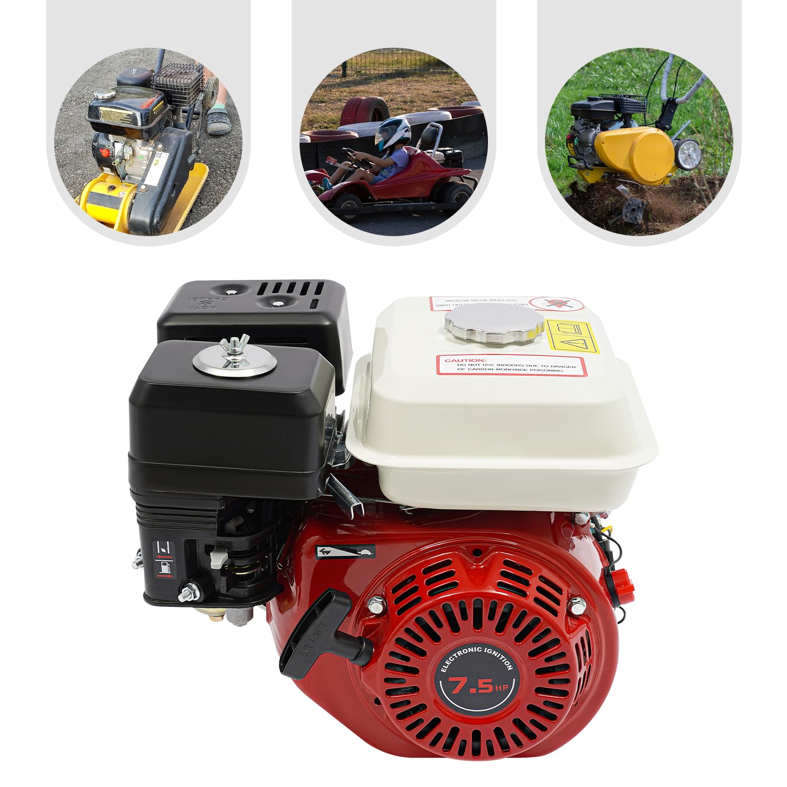 Motore a benzina a 4 tempi, 7,5 CV, 212 cm³, cilindrata raffreddata ad aria, per generatori di corrente, pompe, attrezzature da costruzione, attrezzi da giardino, Go-Kart quad, aspiratore a travi con