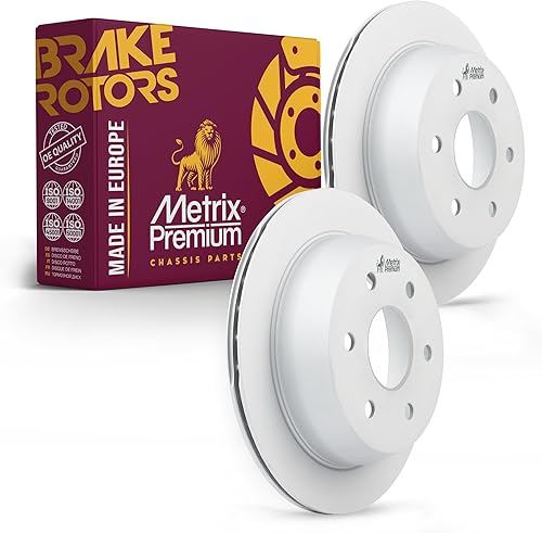 Hecho en Europa-Metrix - Rotor de freno trasero ventilado, 2 piezas, compatible con Chevrolet Astro, Avalanche 1500, Silverado 1500, 1500 Classic,