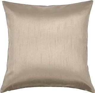 Aiking Home Solid Faux Silk Decorative Pillow Cover, Zipper Closure, 18 ...