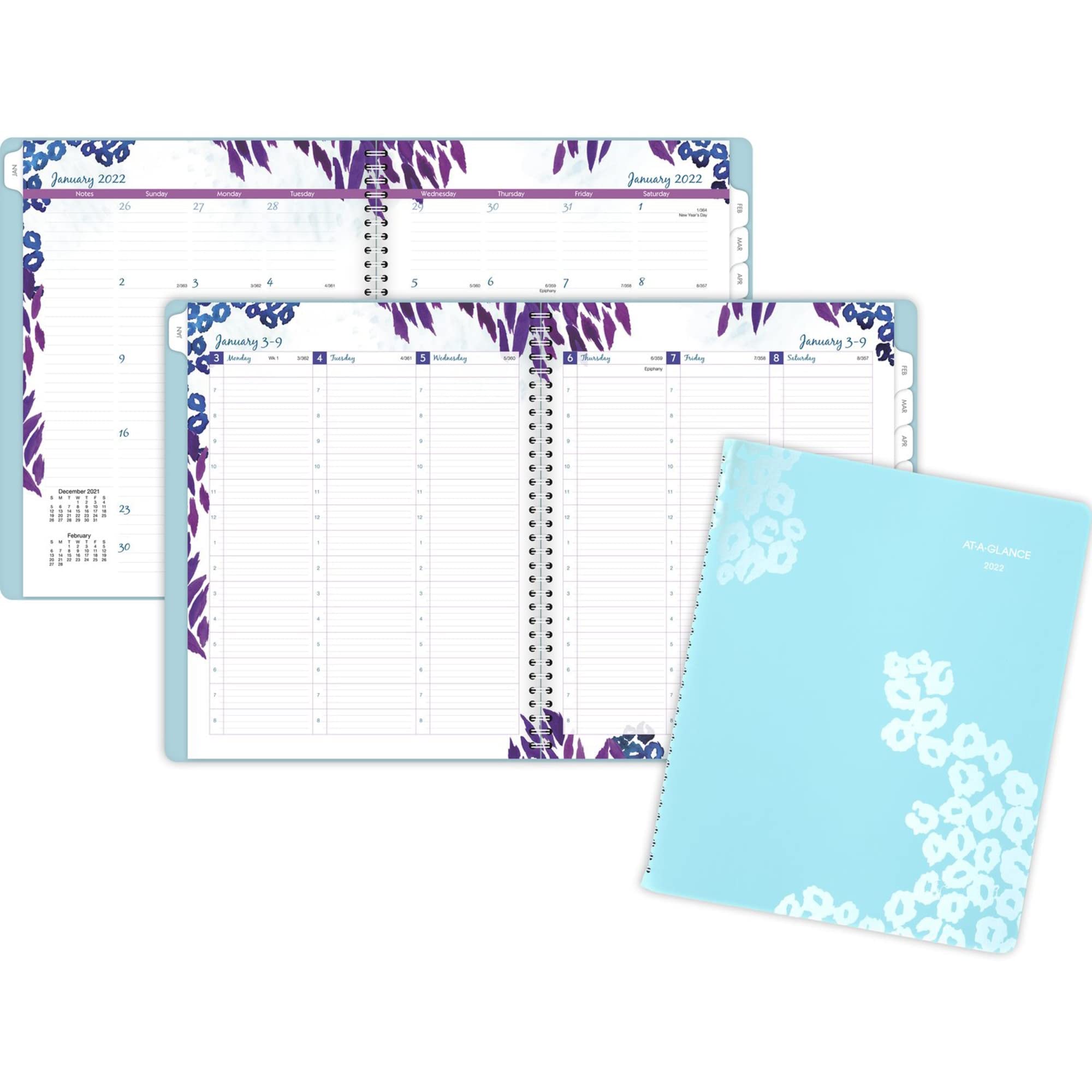 AT-A-GLANCE® Wild Washes 2026 Weekly Monthly Appointment Book Planner, Teal, Large, 8 1/2" X 11