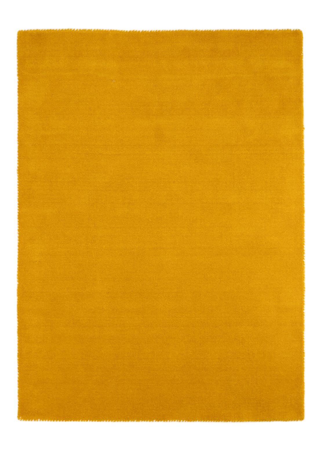 carpetfine handgefertigter Wollteppich Gabbeh Lola Gelb 40x60 cm Weich, Hochwertig, Zeitlos | Reine Schurwolle für Gemütlichkeit & Eleganz im Wohn- und Schlafzimmer