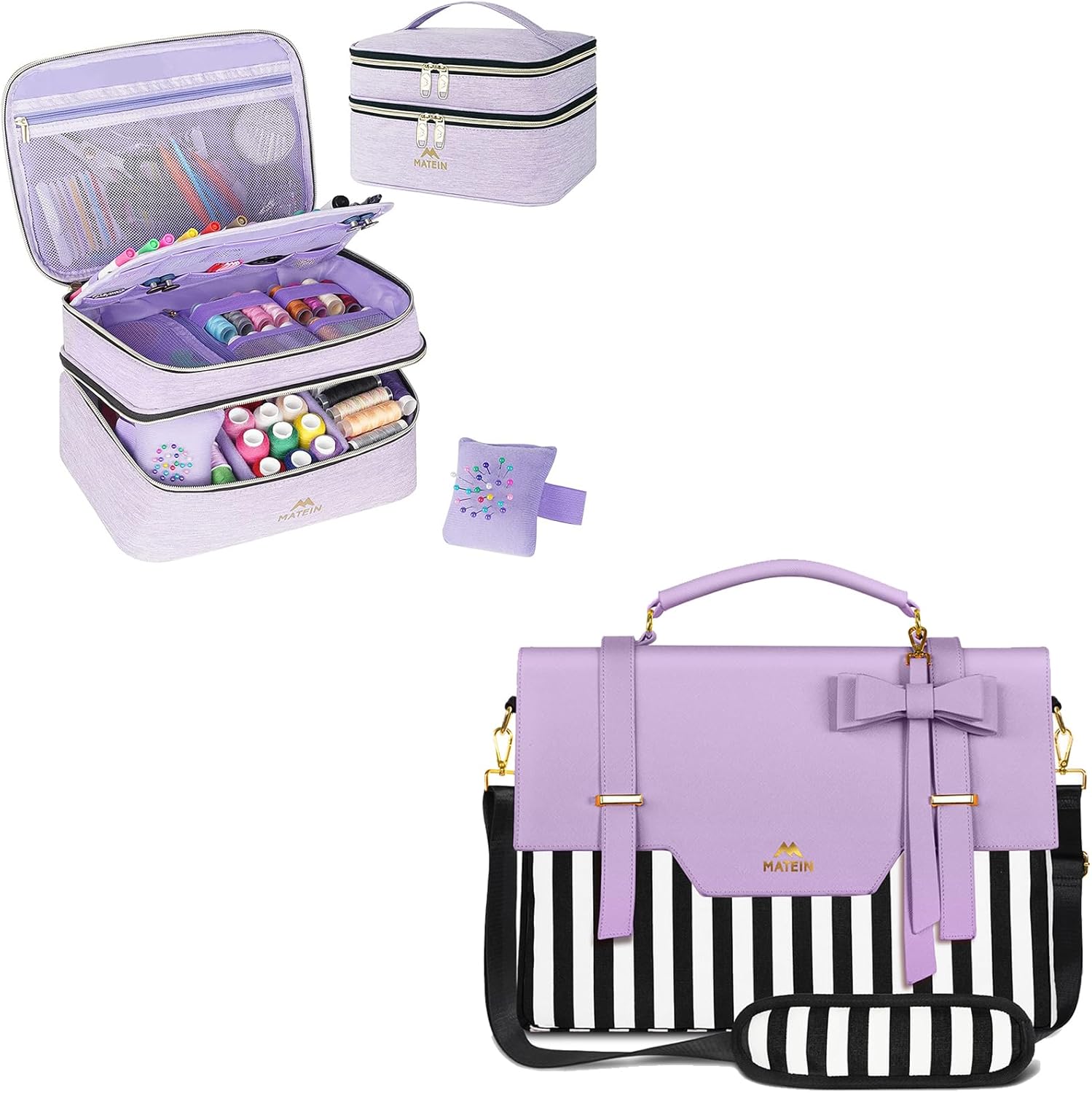 Sewing Supplies Organizer, DoubleLayer Sewing Box Organizer Accessories Storage Bag