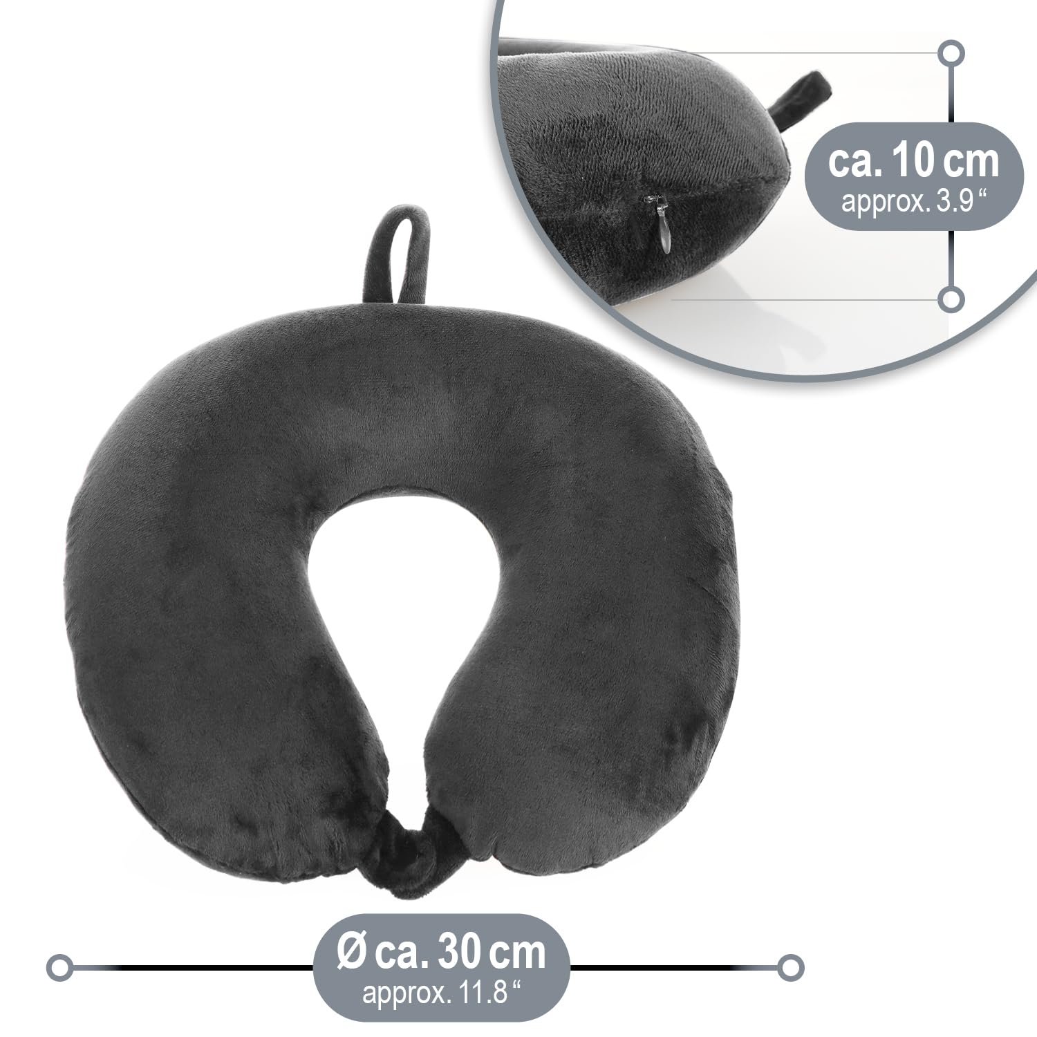 com-four® 2 cuscini per il collo di alta qualità, con memory foam, cuscino cervicale per adulti, morbidi cuscini da viaggio per aerei, auto, treno, nave e autobus, aiuto per addormentarsi