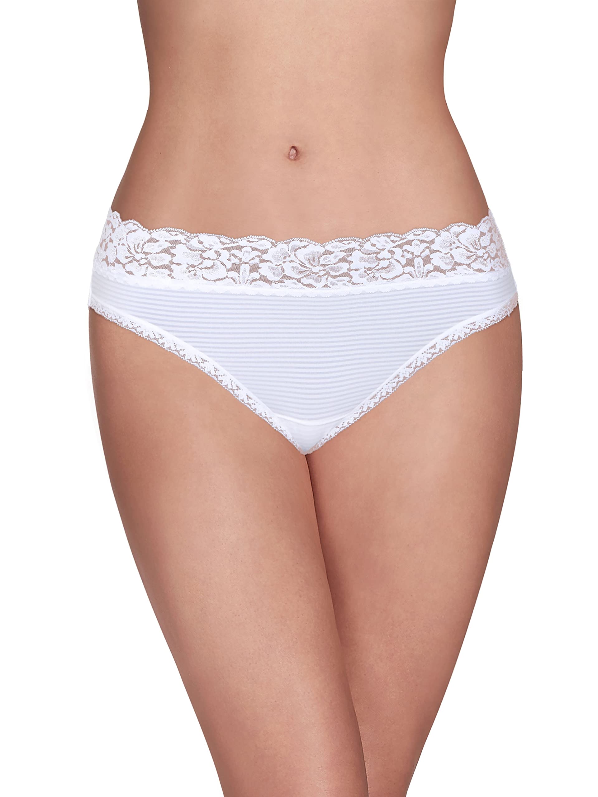 Vanity Fair Women's Flattering Lace Panties: Lightweight & Silky with Superior Stretch Bikini Style Underwear (Pack of 1)