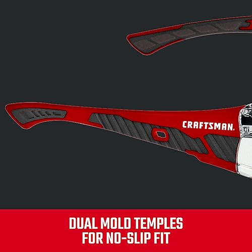 Miniatura 4 de Craftsman 200, cristal de seguridad, ajuste cómodo, transparente, marco rojo