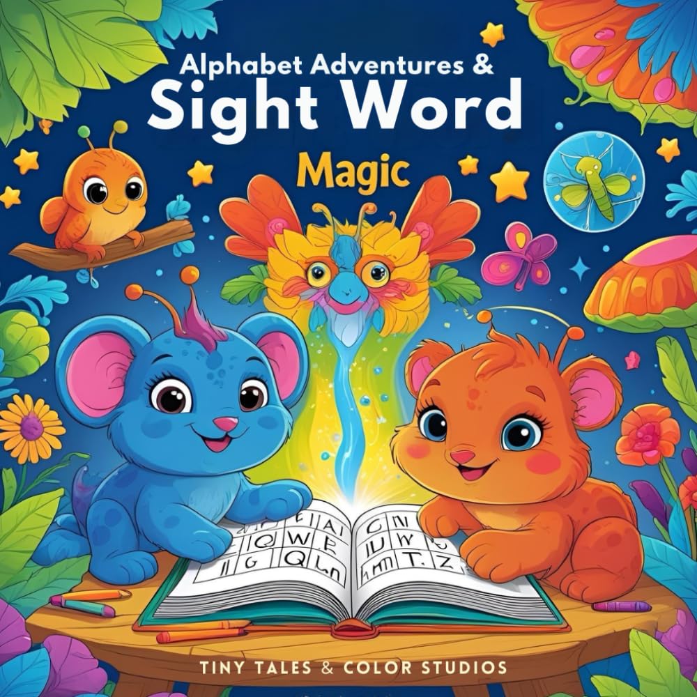 Alphabet Adventures & Sight Word Magic: Kid's Educational Coloring Book | Early Reading Skills with Alphabet Letters and First Sight Words for ... Word Coloring Activities for Kids Ages 3–5