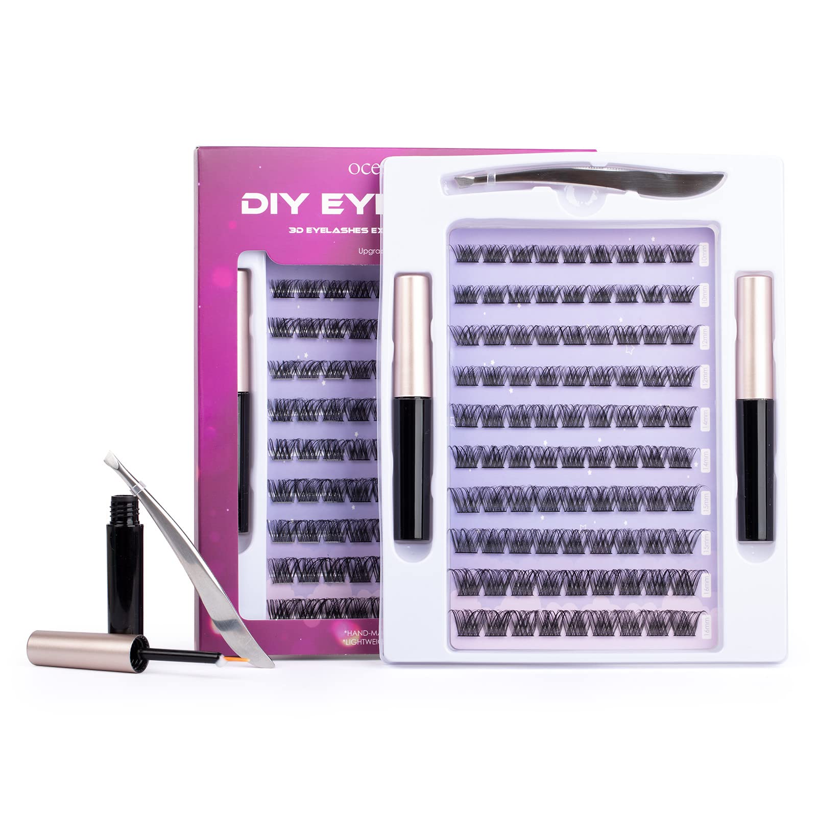 Individual Lashes Cluster Lashes 90 Lash Clusters DIY False Eyelashes Individual Reusable Soft Natural Easy Fan Russian Lashes Eyelash Extensions Clear Glue 10-16mm C CC D Curl