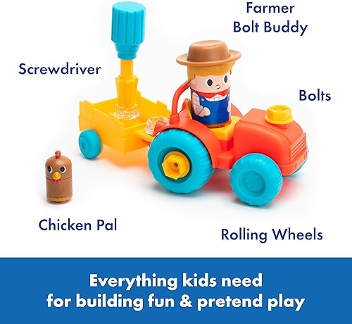 Miniatura 3 de Educational Insights Design & Drill Bolt Buddies Tractor Take Apart - Juguete con destornillador, juguete STEM preescolar, regalo para niños y