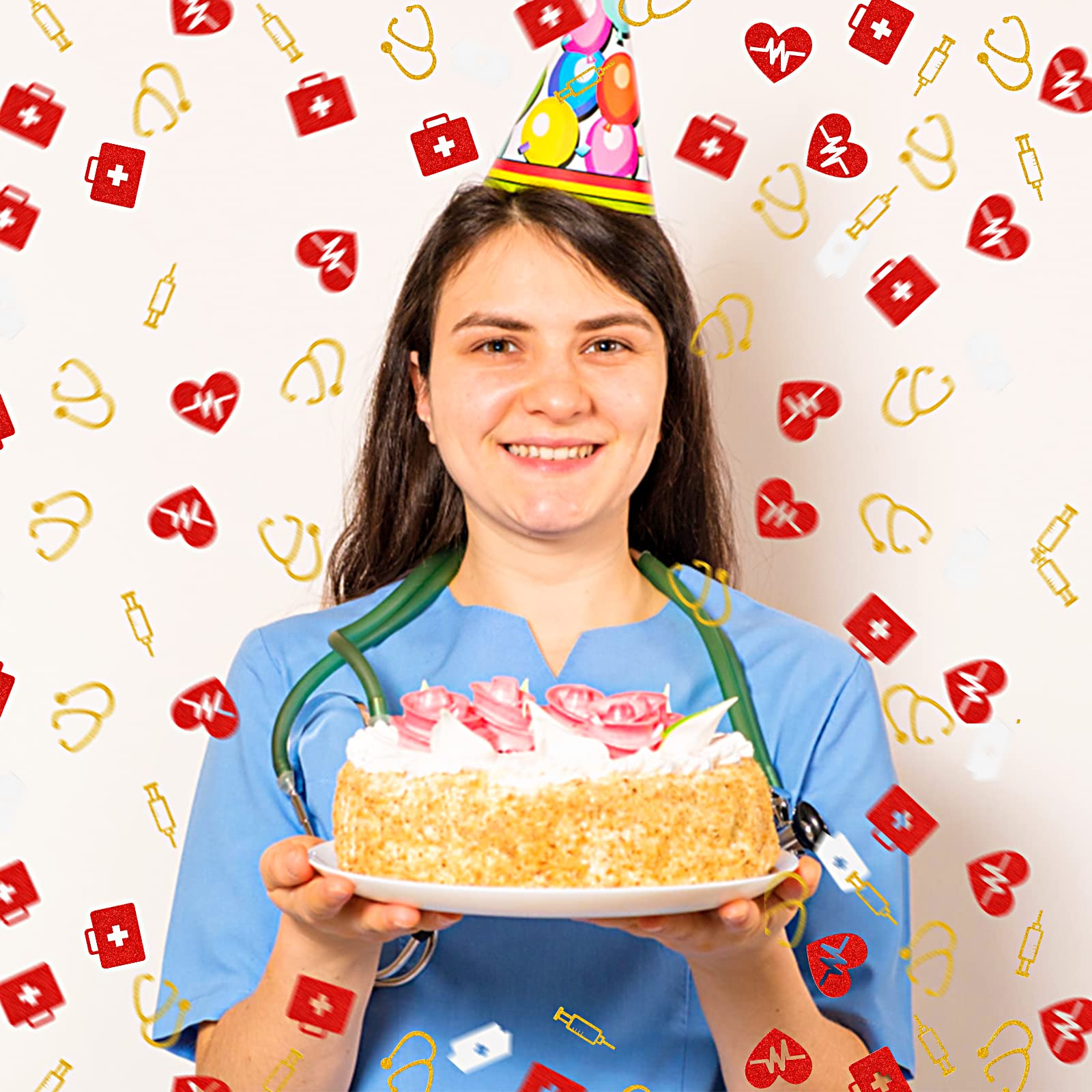 300 Coriandoli Glitterati Tema Infermiere - Per Lauree, Feste E Decorazioni Mediche