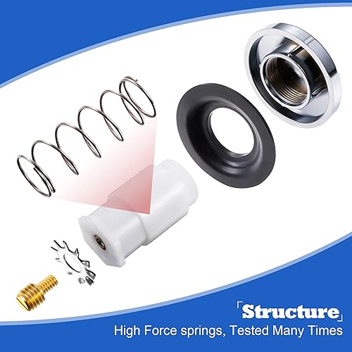 Miniatura 7 de Paquete de 2 tapones de drenaje desplegable para bañera, tapón de drenaje de bañera con pernos de rosca de 38 pulgadas, 516 pulgadas y arandela de