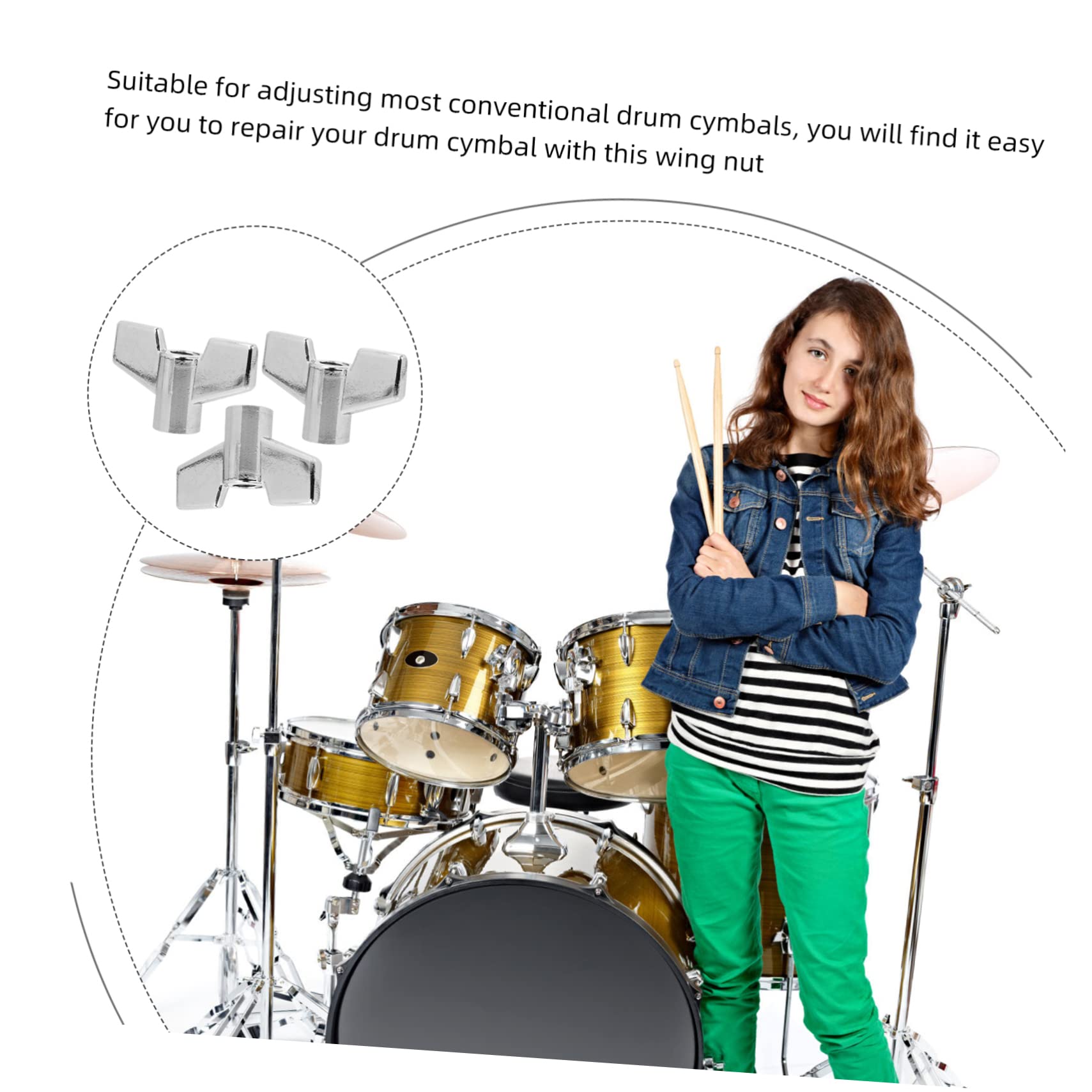 HANABASS Percussion Instrument Accessories Cymbal Quick-set Nuts Drum Cymbal Nuts Kit