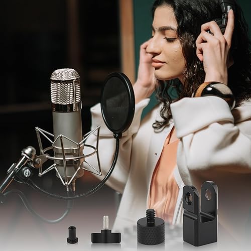 Miniatura 7 de Adaptador de montaje de micrófono para Hyperx Quadcast con adaptador de tornillo de 38" o 14" y tuerca, funciona con soporte de micrófono HyperX